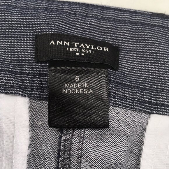 Ann Taylor Pencil Skirt Women Size 6 Short Blue Pin Stripe - Stretch - Pockets - Picture 7 of 7